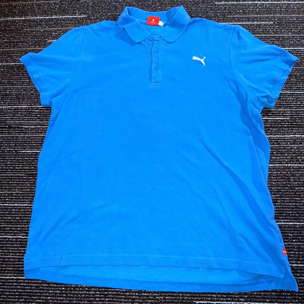 Puma Polo Shirt Mens XXL Blue Short Sleeve Cotton Sportlifestyle - Picture 2 of 9